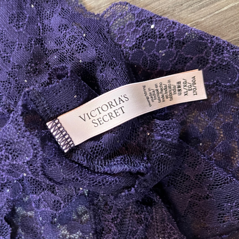 Victoria's Secret Purple Lace Thong - Picture 5 of 5